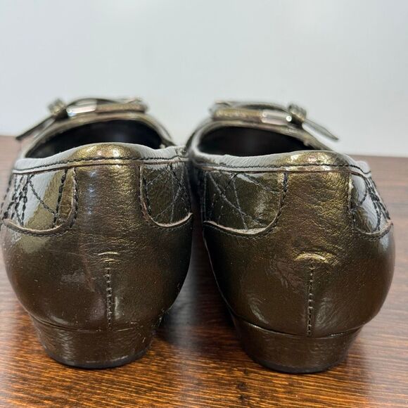 Franco Sorto Women’s green gold metallic flat L Chord size 9.5 - Picture 5 of 9